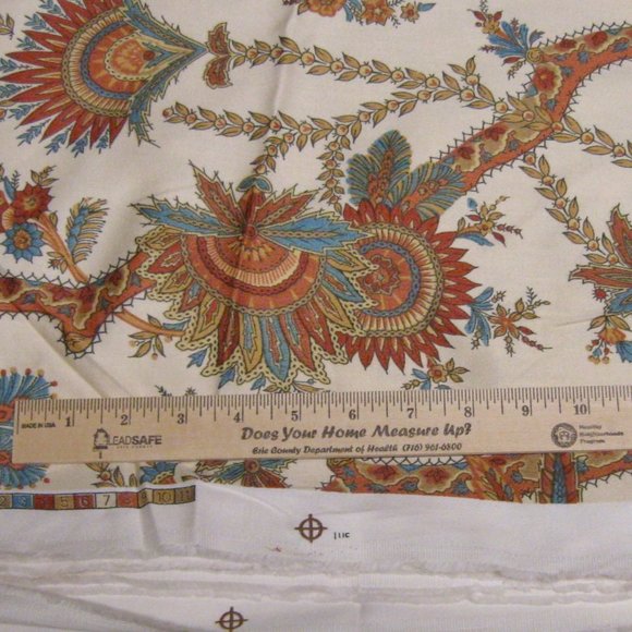 Home Decor Floral Fabric-Boteh Blossom Pattern-Fall Colors - Picture 2 of 5